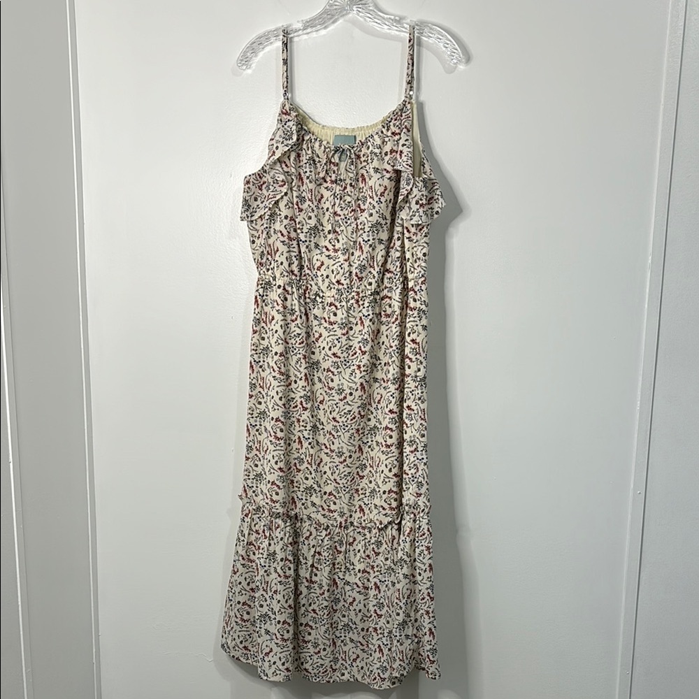 Skies Are Blue Ditsy Floral Spaghetti Strap Maxi Dress Size XL